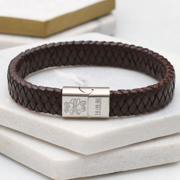 Personalised Leather Monogram Bracelet, 2 of 7