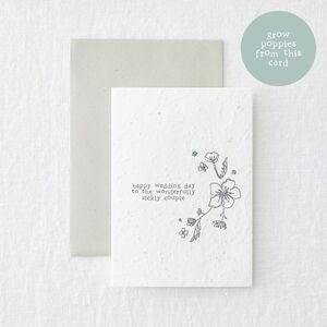 Plantable Poppy Seed Sickly Wedding Greeting Card By Made by Shannon