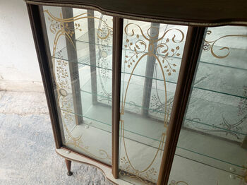 1950’s Vintage Mid Century Glass Display Cabinet, 5 of 9