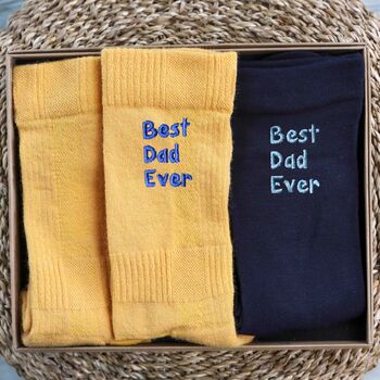 Best Dad Ever Merino Wool And Bamboo Socks Gift Set, 2 of 7