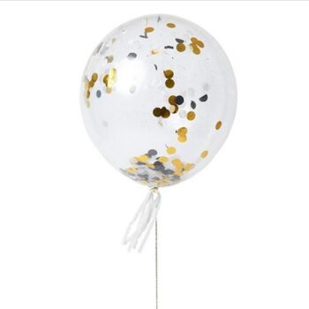 Gold And Silver Confetti Balloon Kit, 4 of 4