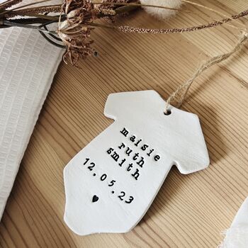 Personalised New Baby Keepsake Romper, 2 of 3