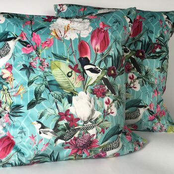 Velvet Bird And Flower Cushion Cover, 2 of 5