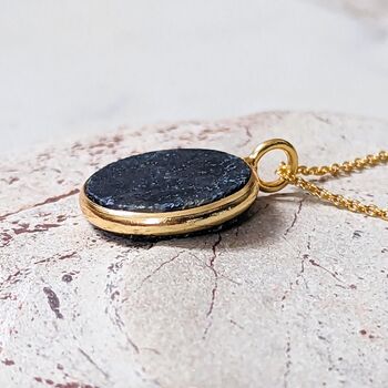 'The Circle' Sapphire September Birthstone Necklace, Gold Plated, 3 of 7