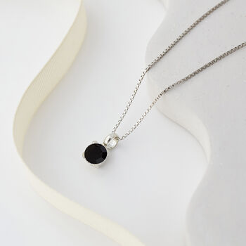 Black Swarovski Crystal Single Stone Pendant Necklace, 3 of 4