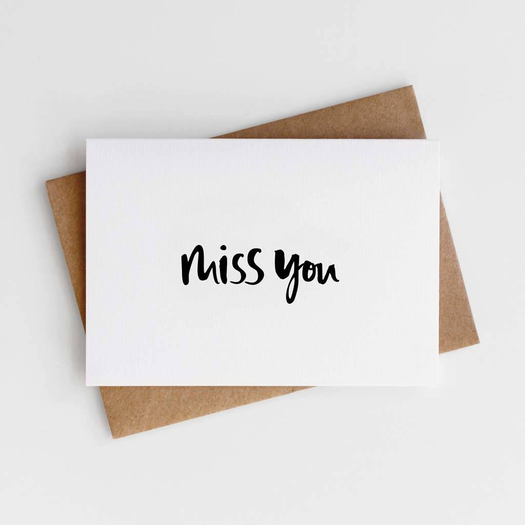 'Miss You' Card By Too Wordy