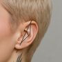 Oxidised Silver Gothic Triangle Ear Climber Earring, thumbnail 2 of 7