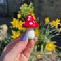 Hand Blown Glass Little Mushroom, thumbnail 1 of 4