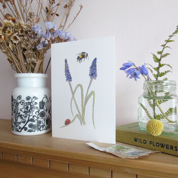 Ladybird And Muscari Any Occasion Greetings Card, 3 of 5