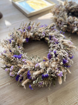 Dried Wreath With Purple Flowers, 4 of 5