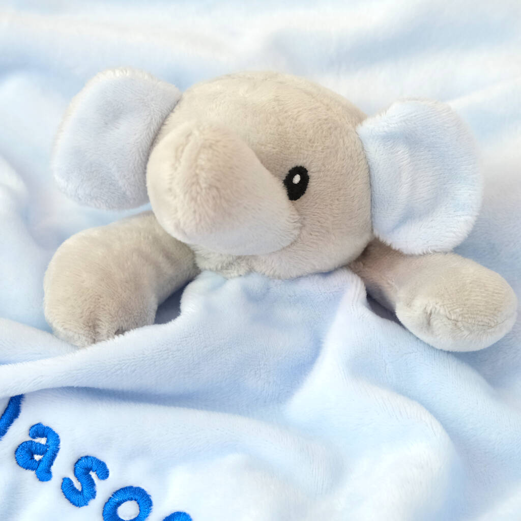Personalised Baby Blue Elephant Comforter By KEEDD