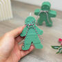 Green Gingerbread Man Christmas Candle Decoration, thumbnail 6 of 8