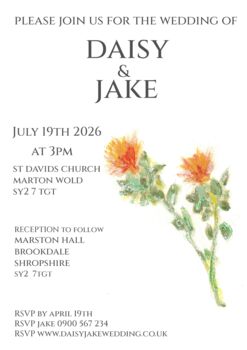 Pack 12 Carthamus Original Personalised Save The Date Wedding Stationery, 3 of 6