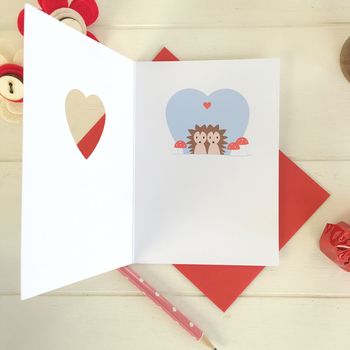 Personalised Valentine's Hedgehog Couple Card, 3 of 3