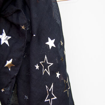 Rose Gold Metallic Printed Star Summer Scarves, 9 of 12