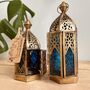 Moroccan Style Gold Glass Lantern T Light Holder, thumbnail 1 of 12