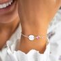 Personalised Initial Disc And Birthstone Bracelet, thumbnail 3 of 12
