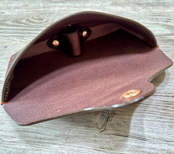 Chocolate Brown Personalised Leather Glasses Case, 8 of 10