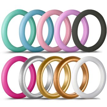 Handmade Ladies Thin Stackable Silicone Ring, 6 of 10