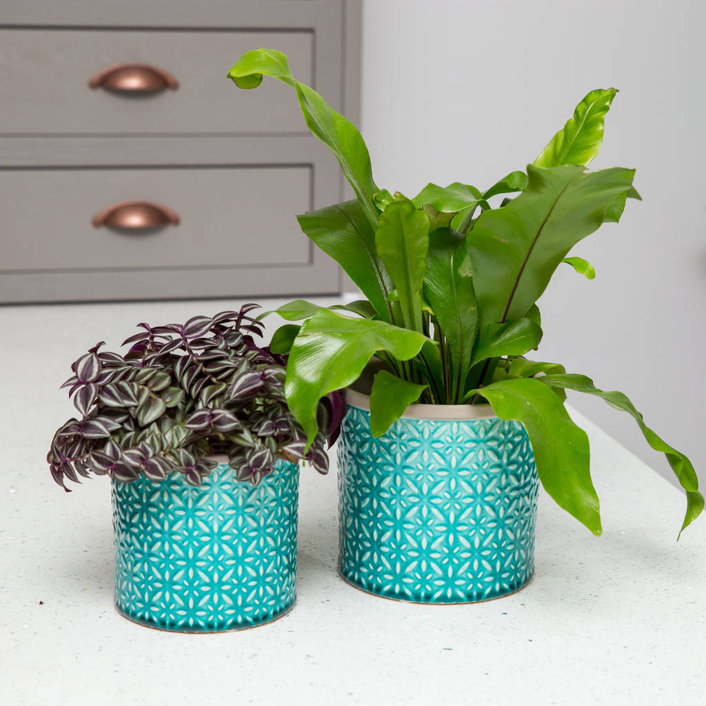 Turquoise Moroccan Style Indoor  Plant  Pot  Planter 127 By 