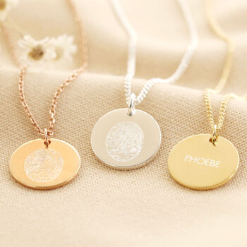Personalised Sterling 'Your Fingerprint' Disc Necklace, 2 of 11