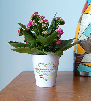 Personalised Floral Heart Plant Pot. Flowerpot For Mum, 5 of 6