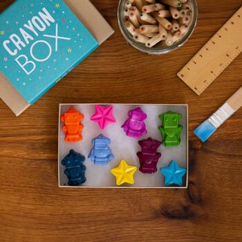 Set Of Nine Gift Boxed Robot Shaped Wax Crayons, 2 of 5