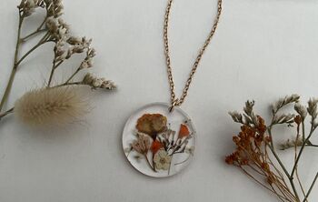 Autumn Pressed Flowers Filled Pendant Necklace, 3 of 5