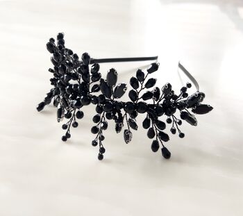 Black Crystal Bridal Headpiece, 6 of 6
