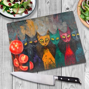 Council Of Whiskers Textured Glass Chopping Boards, 3 of 8