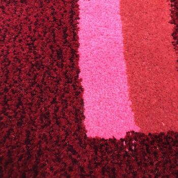 Handmade Tufted Red, Pink And Burgandy Small Rug, 5 of 9