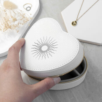 Customisable Sun White Heart Jewellery Case, 6 of 11