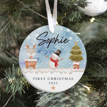 Personalised First Christmas Ceramic Ornament For Baby, 2 of 7