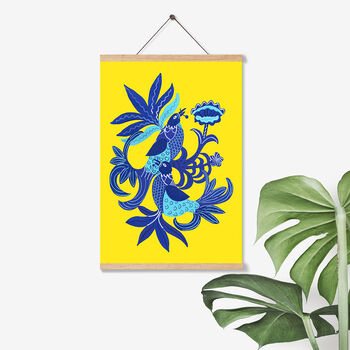 Decorative Botanical Art Print Of Blue Birds, 6 of 6