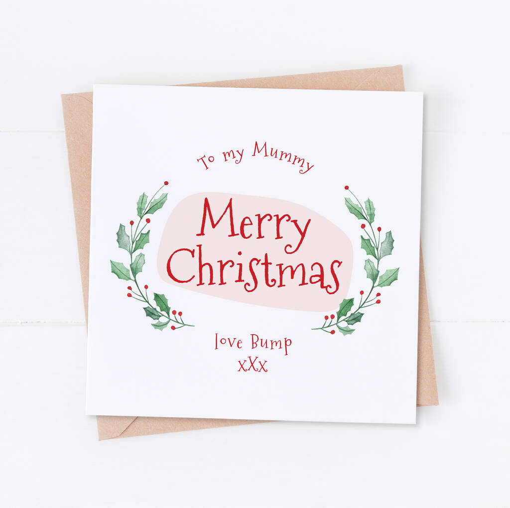Mummy Love Bump Christmas Card By Studio One48