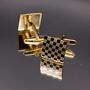 Gold Chess Cufflinks Vintage Chessboard, thumbnail 5 of 7