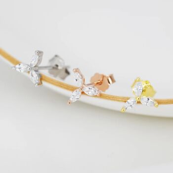 Marquise Cz Stud Earrings In Sterling Silver, 6 of 12