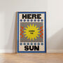 Retro Vintage Here Comes The Sun Wall Print, thumbnail 1 of 7