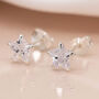 Tiny Sterling Silver Star Stud Earrings, thumbnail 4 of 8