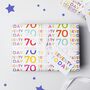 '70 Today' 70th Birthday Wrapping Paper Set, thumbnail 1 of 2