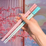 Five Pairs Cherry Blossom Fiberglass Chopsticks Gift, thumbnail 3 of 4