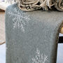 Sage Green Snowfall Throw With Tassels, thumbnail 2 of 3