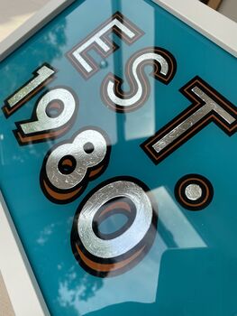 Retro Style Personalised Letter Gold And Glass Sign, 4 of 5