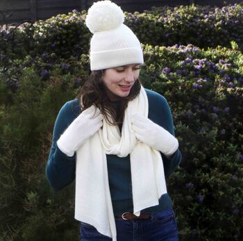 Winter Cashmere Scarf And Hat Women's Gift Set, 2 of 8