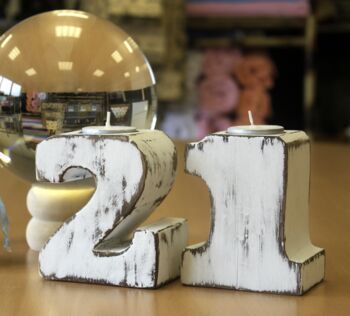 21st Birthday Candle Wooden Letters Decoration Gift, 2 of 5