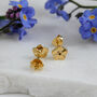 Tiny Forget Me Not Gold Vermeil Studs, thumbnail 4 of 12