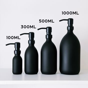 Matt Black Glass Bottle With Black Metal Pump, 4 of 9