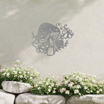 Mushroom And Floral Metal Wall Art For Outdoor Decor Gift, 10 of 10