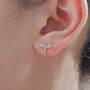 Mismatched Dragon And Phoenix Internally Threaded Flat Back Earrings In Sterling Silver, thumbnail 5 of 12
