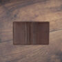 Men's Cardholder Wallet Italian Brown Leather Flapover Rfid Protected Personalised, thumbnail 5 of 9